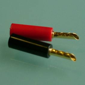 Sawtooth Banana Connectors, Red and Black Pair